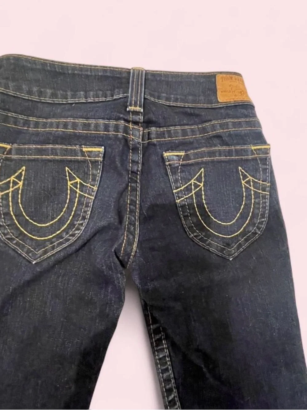 True Religion Dark Blue Straight Leg Jeans with Signature Back Stitch in size 29 - Picture 8 of 8
